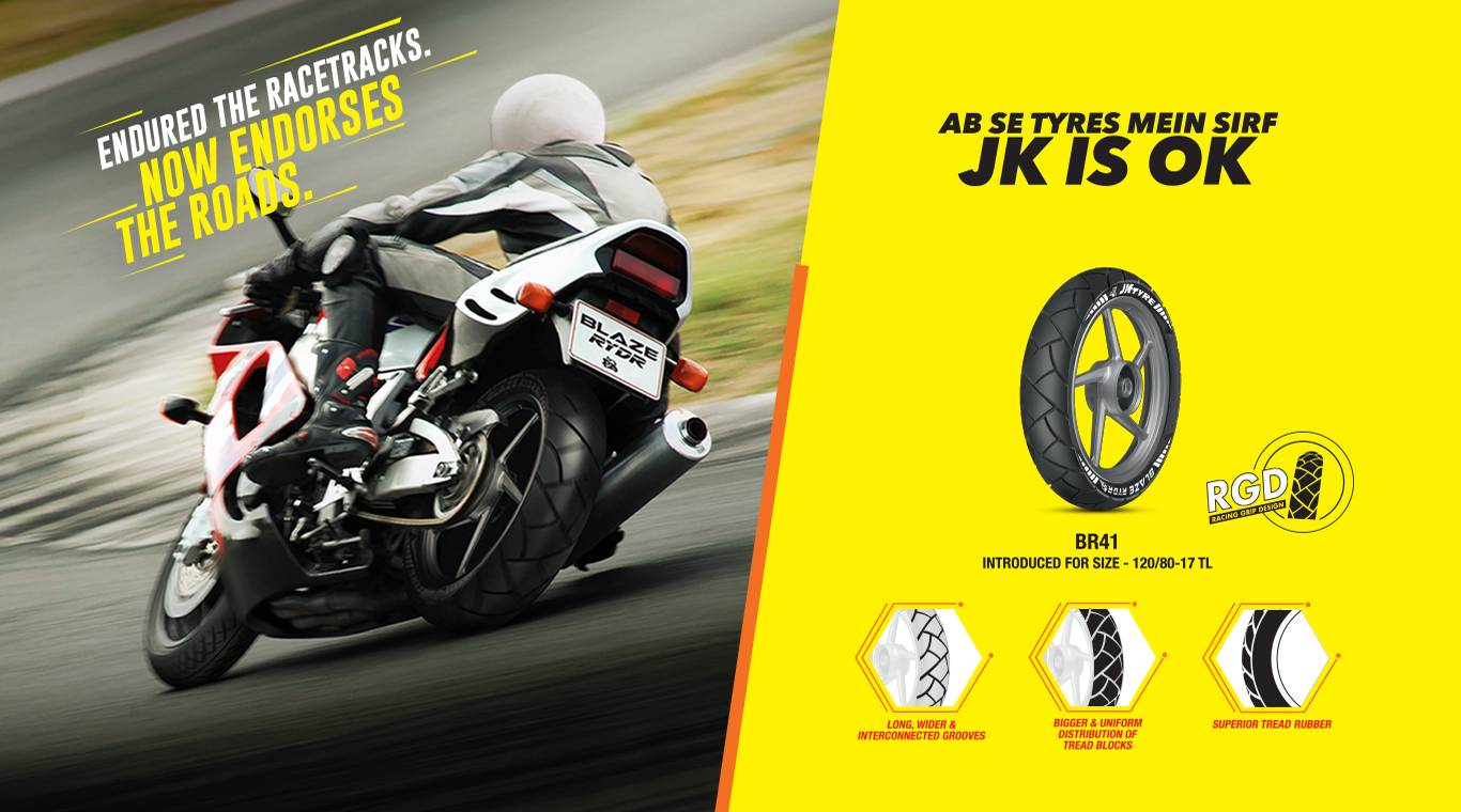 Blaze Jk Tyre Motorcycle Scooter Tyre